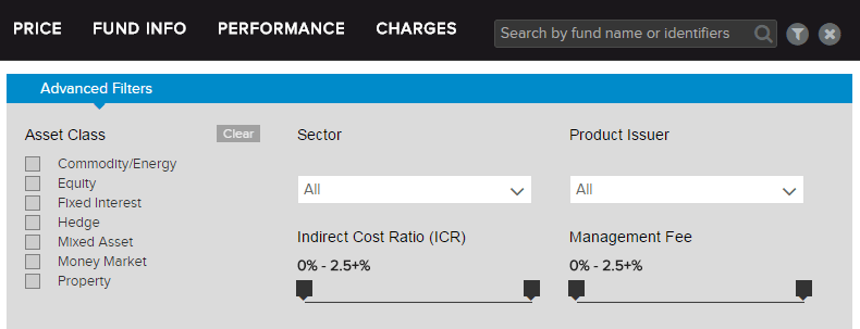 New advanced ETF & mFund filters